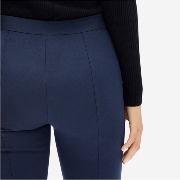 Everlane The Side-Zip Stretch Pull On Cotton Pants High Waist Slim Navy Size 4 - Picture 2 of 12